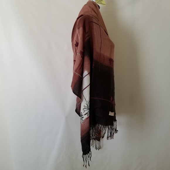 #1059 Cashmere Silk Beige Brown Pashmina Shawl - Picture 7 of 11